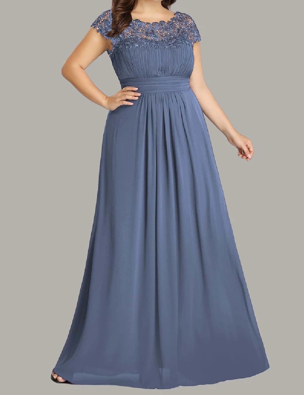 Rochie lunga Ever-Pretty, albastru - 1 | YEO