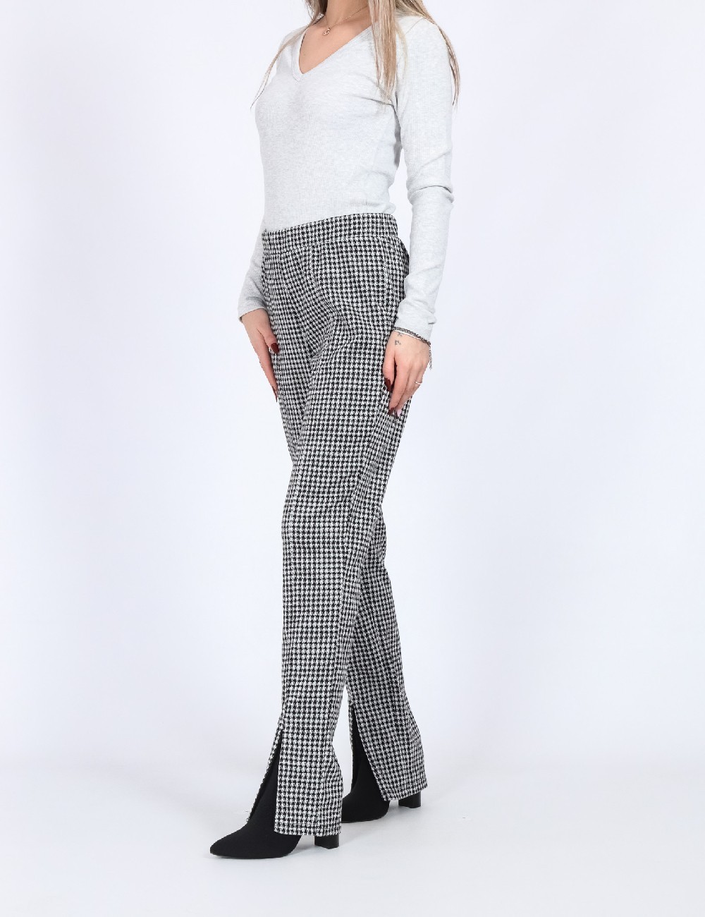 Pantaloni Vero Moda, alb/negru - 1 | YEO