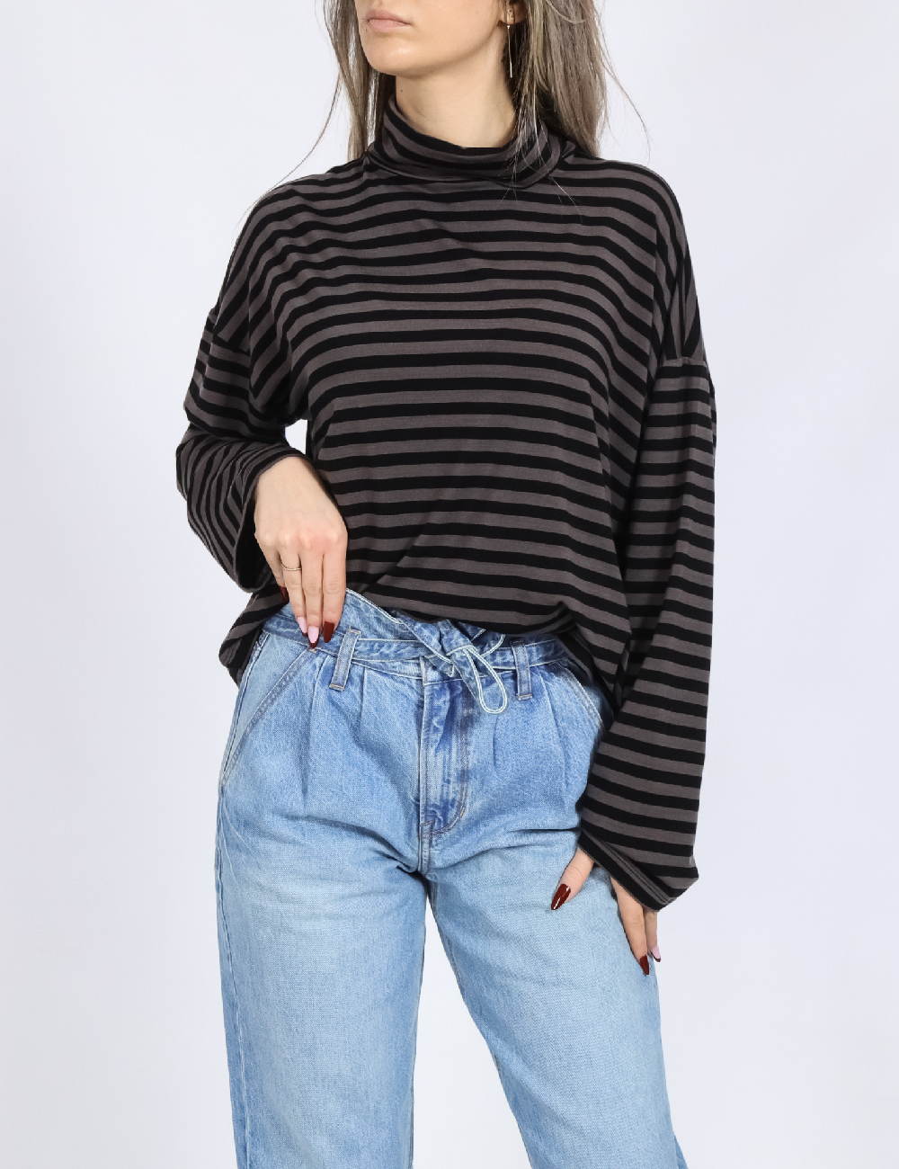 Bluza Vero Moda, negru/gri