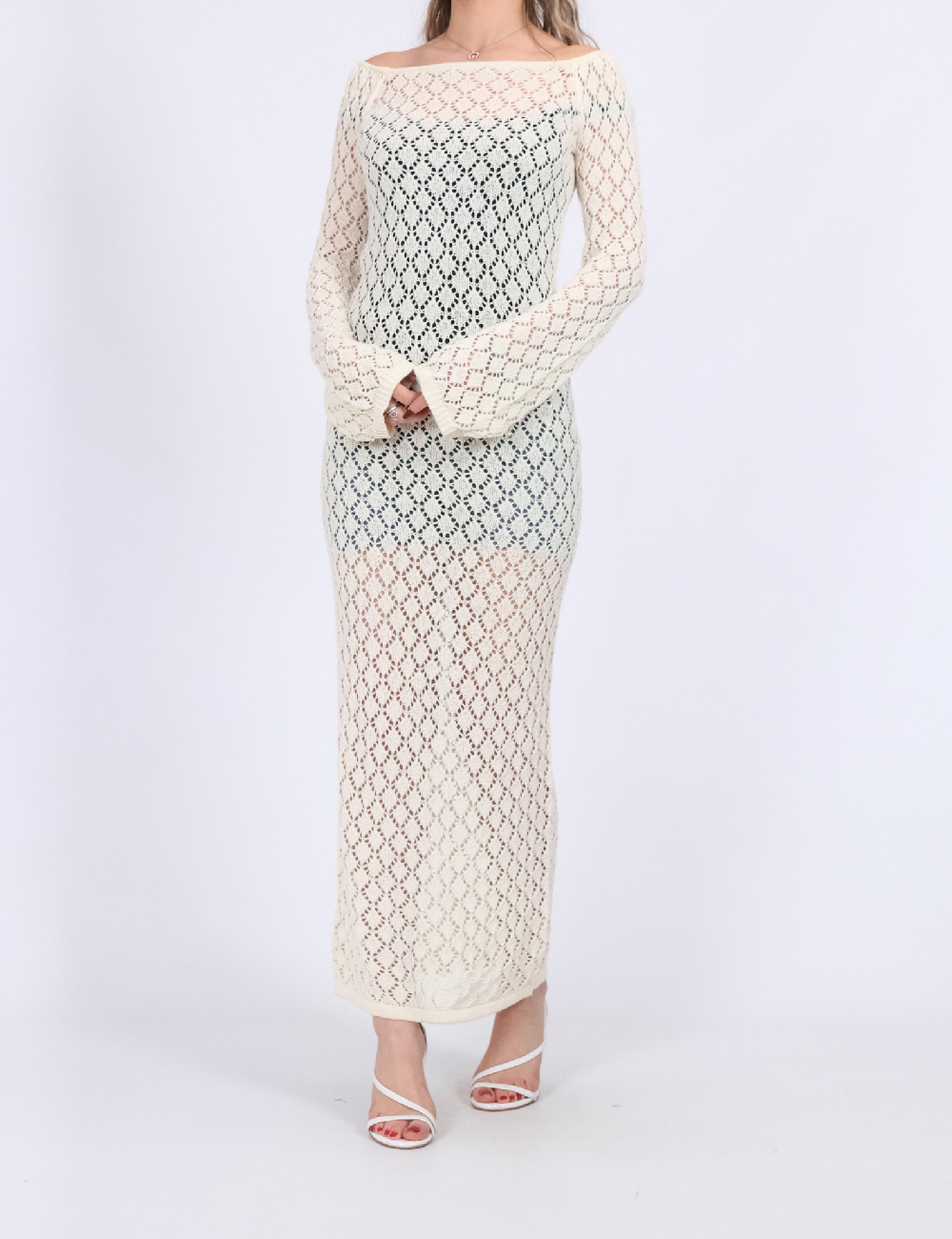 Rochie lunga Noisy May, crem