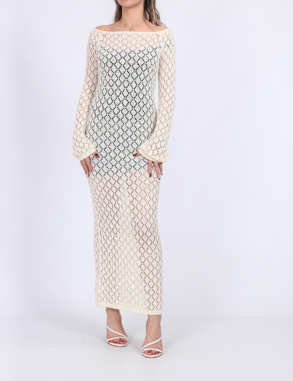 Rochie lunga Noisy May, crem - 1 | YEO
