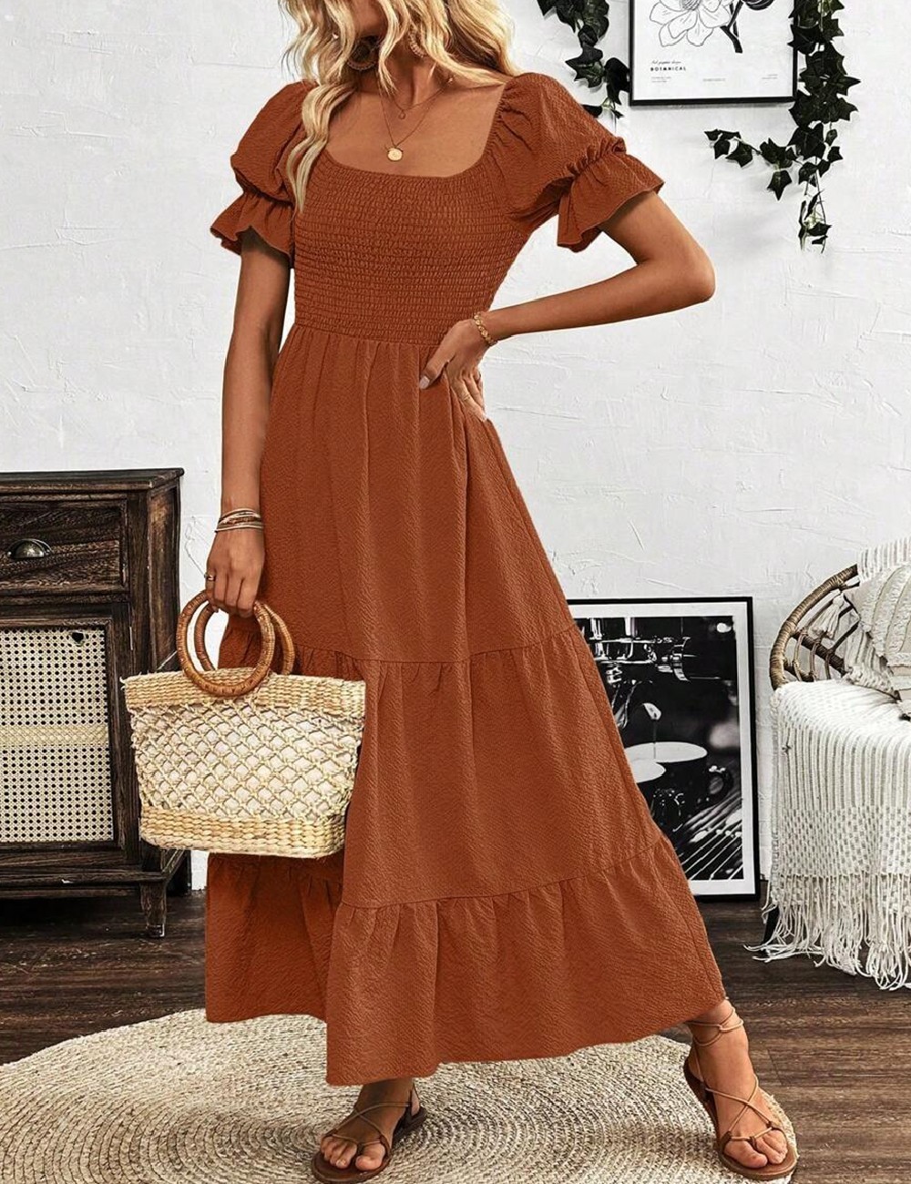 Rochie lunga SHEIN, maro - 1 | YEO