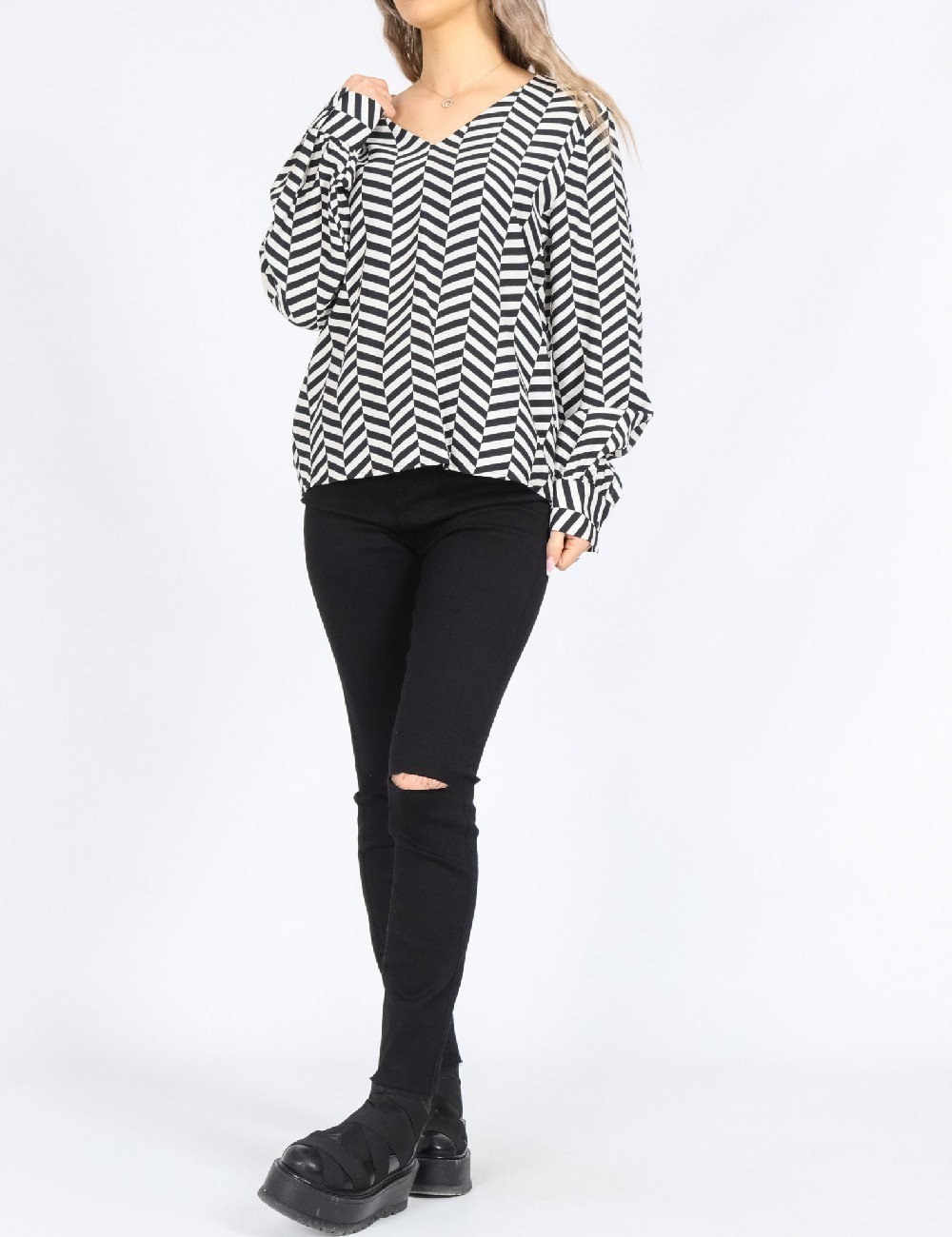 Bluza Only, alb/negru - 1 | YEO