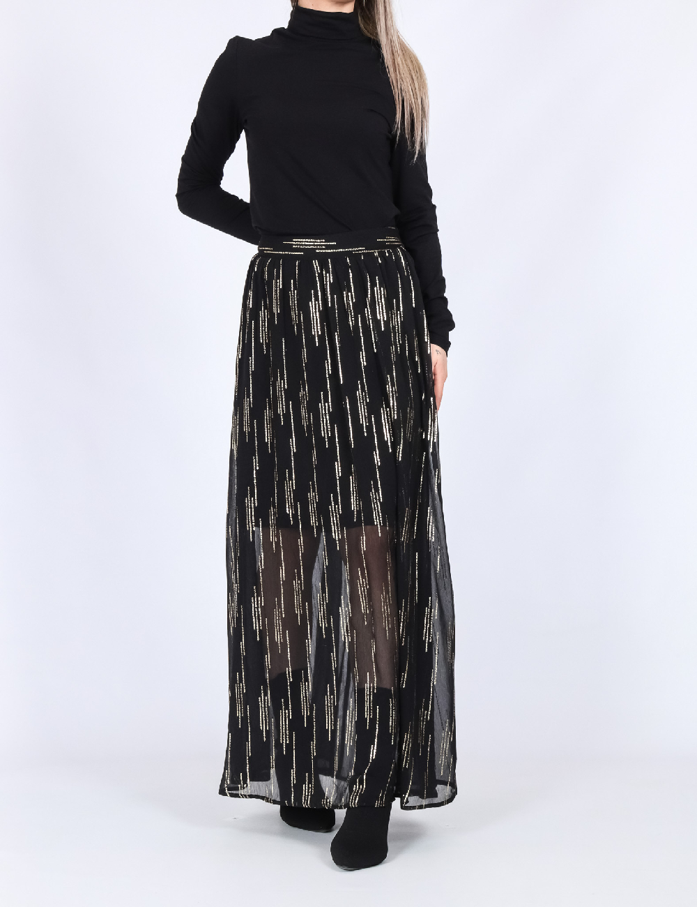 Fusta Only, negru/auriu