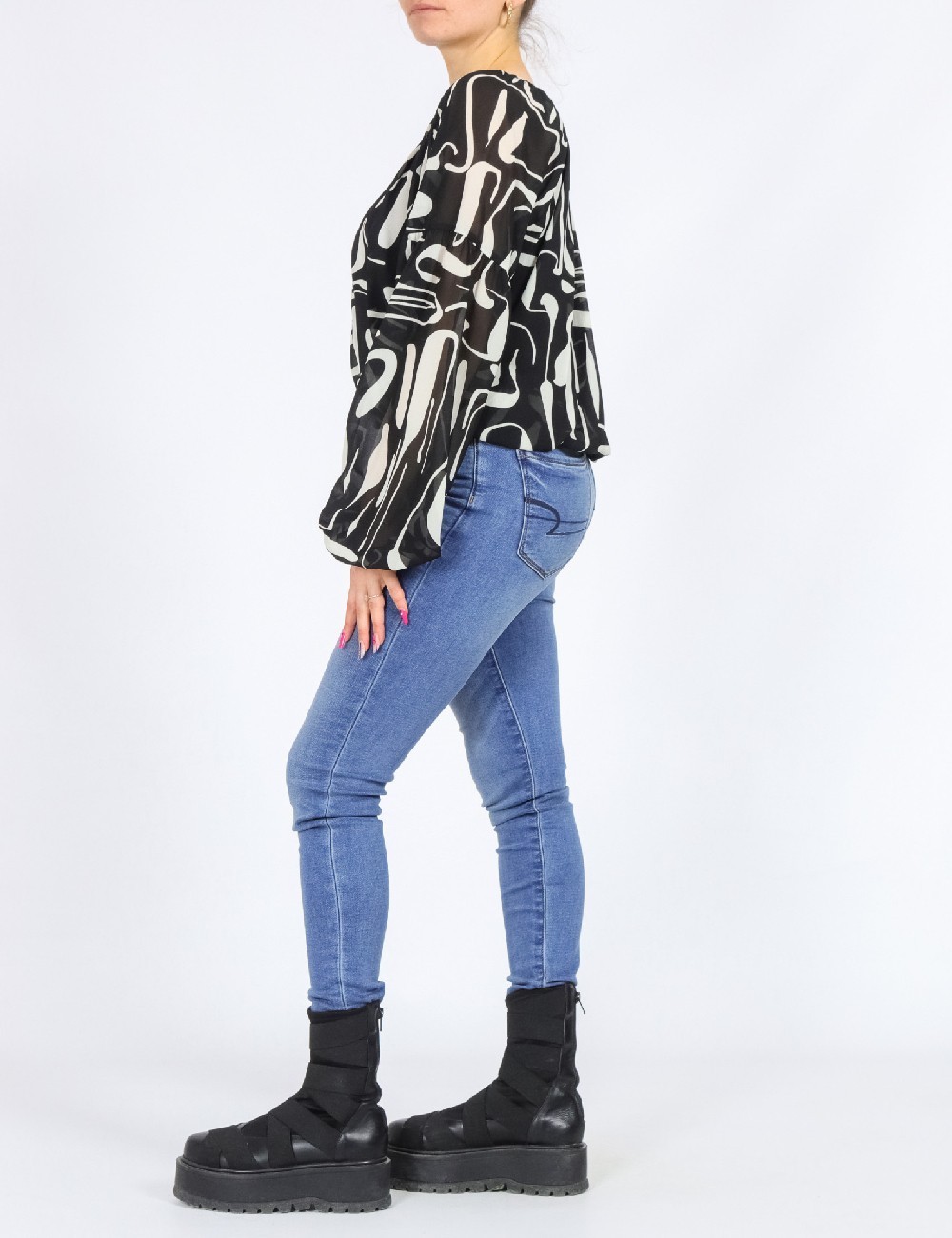 Camasa Only, alb/negru - 1 | YEO