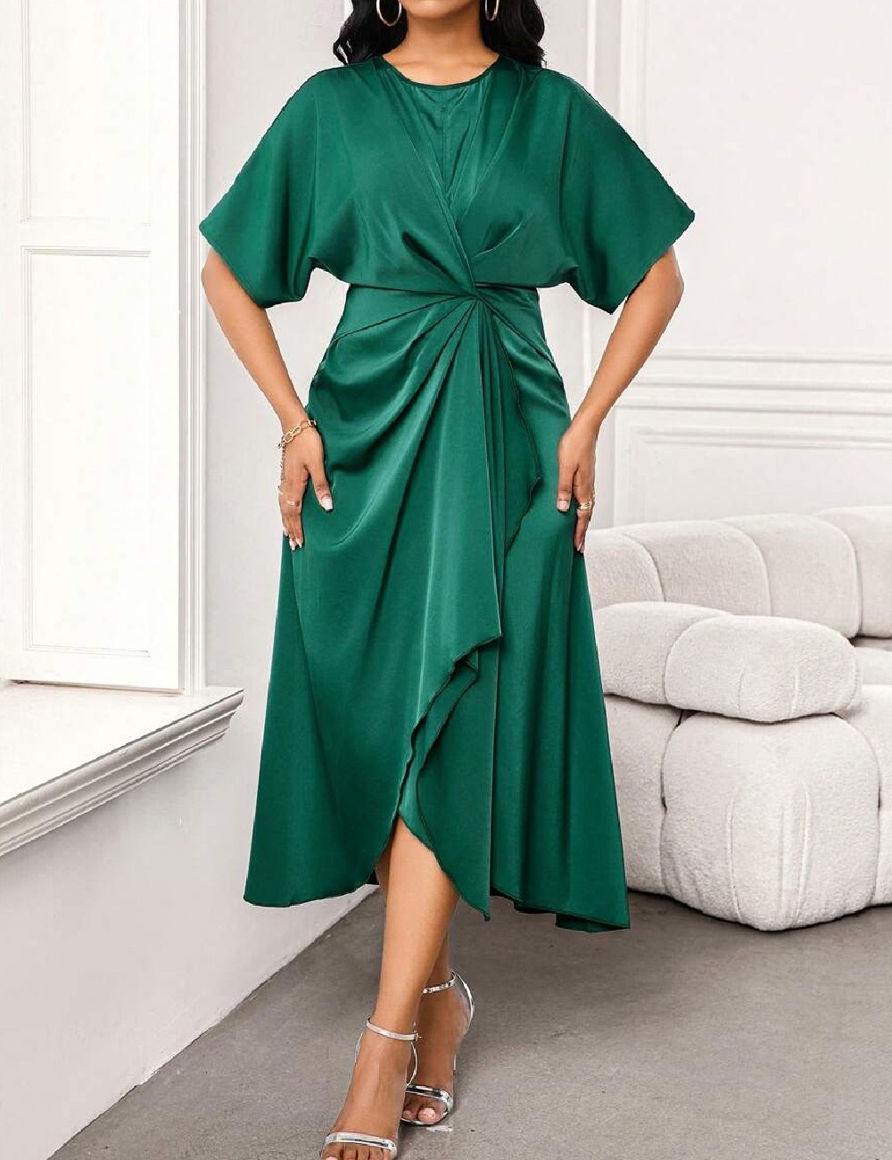 Rochie medie SHEIN, verde - 1 | YEO