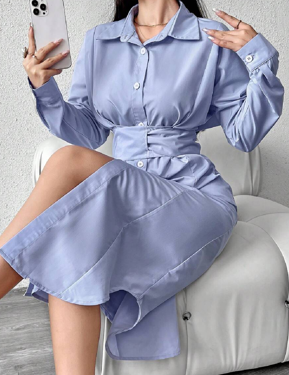 Rochie medie SHEIN, albastru