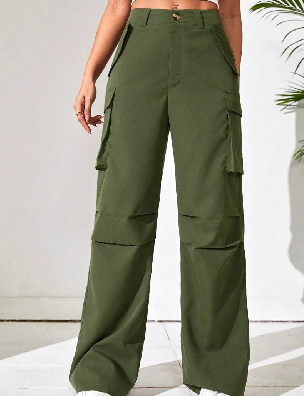 Pantaloni SHEIN, verde - 1 | YEO