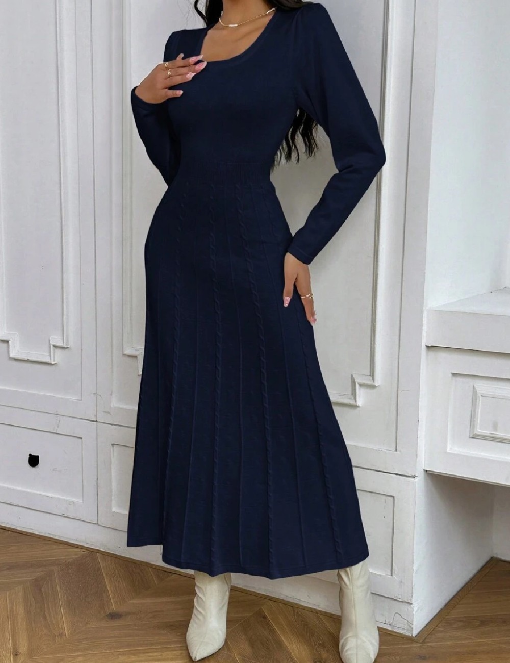 Rochie lunga SHEIN, bleumarin - 1 | YEO