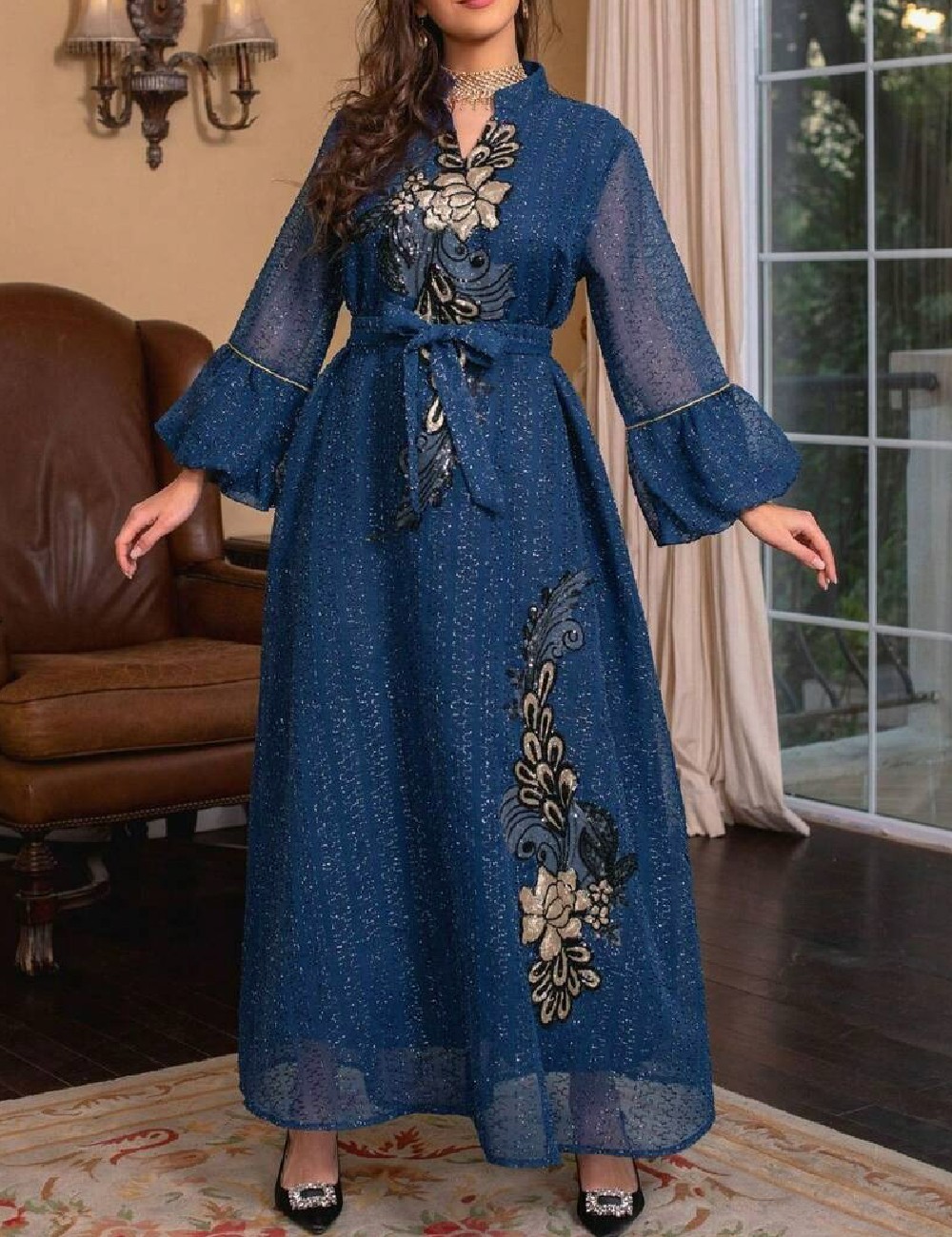 Rochie lunga SHEIN, bleumarin - 1 | YEO