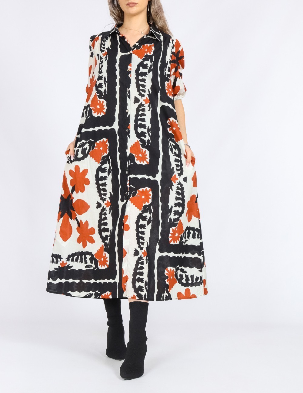 Rochie medie Motivi, mix culori - 1 | YEO