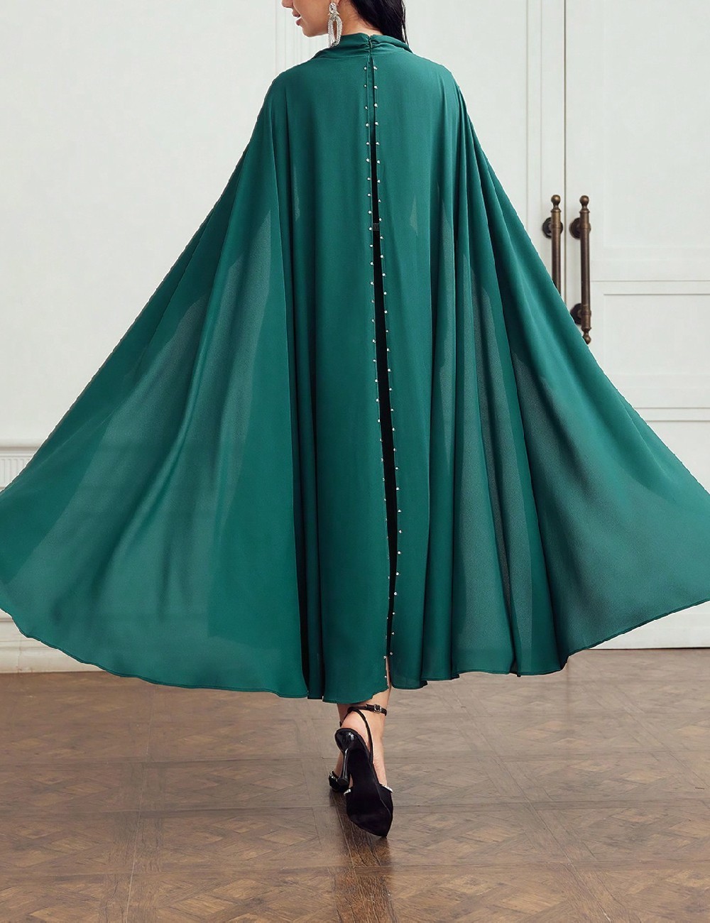 Rochie lunga MOTF, verde - 1 | YEO