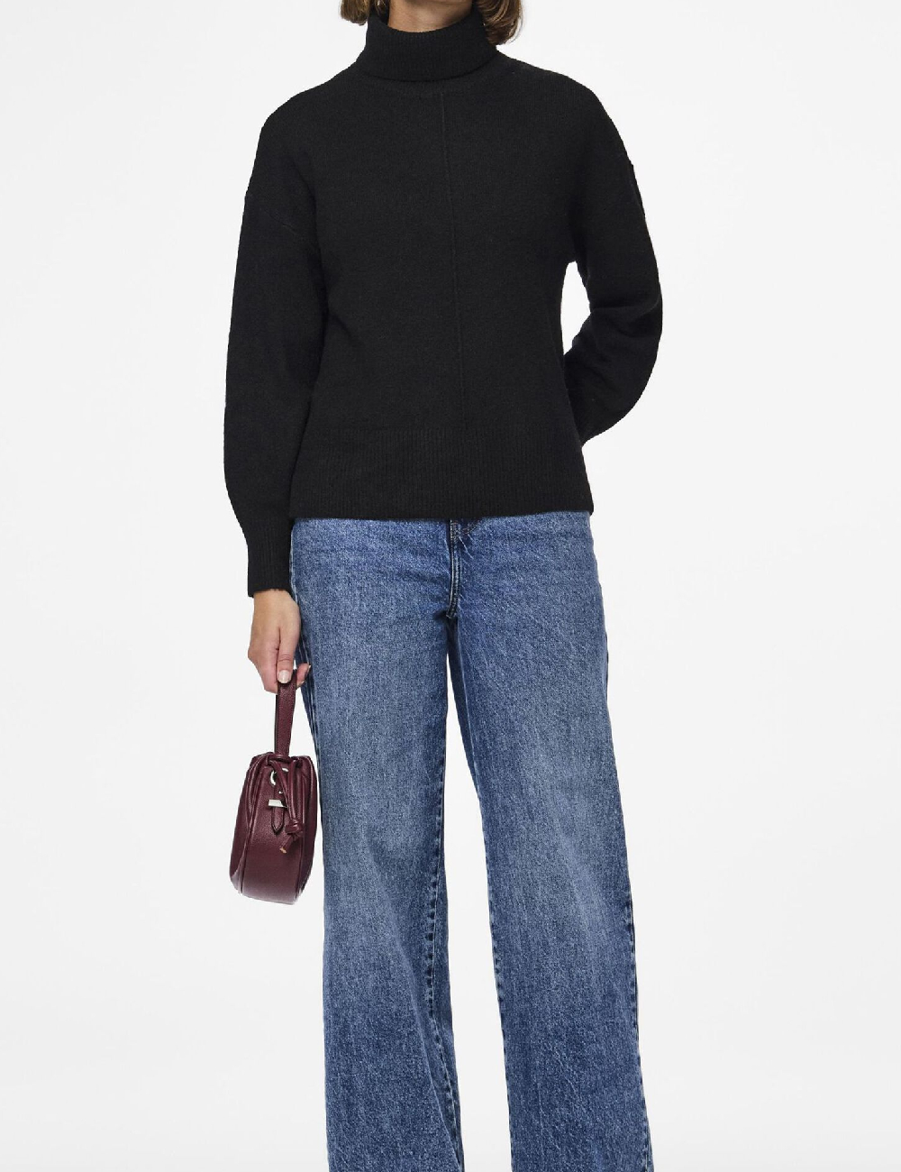 Pulover Pieces, negru