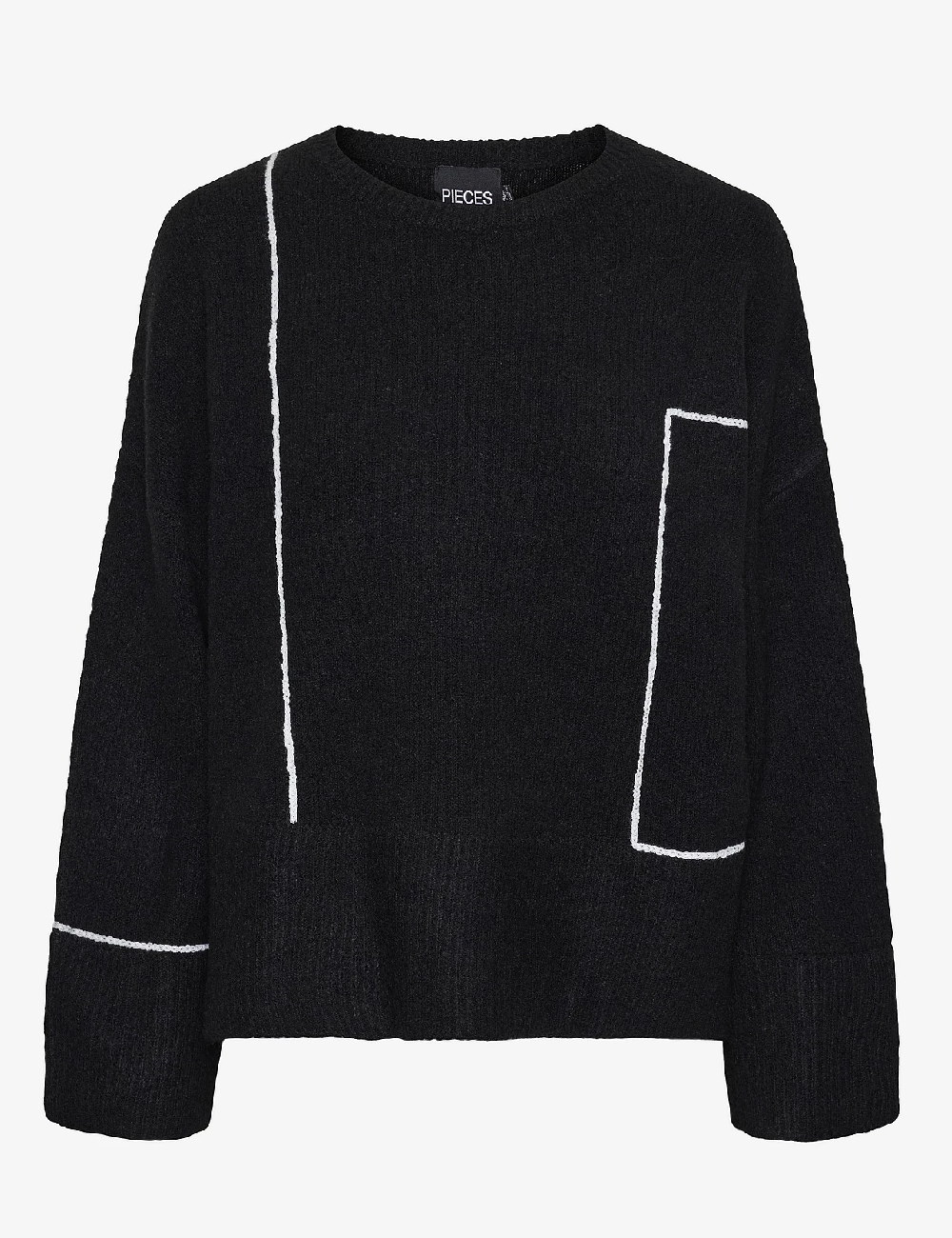 Pulover Pieces, negru
