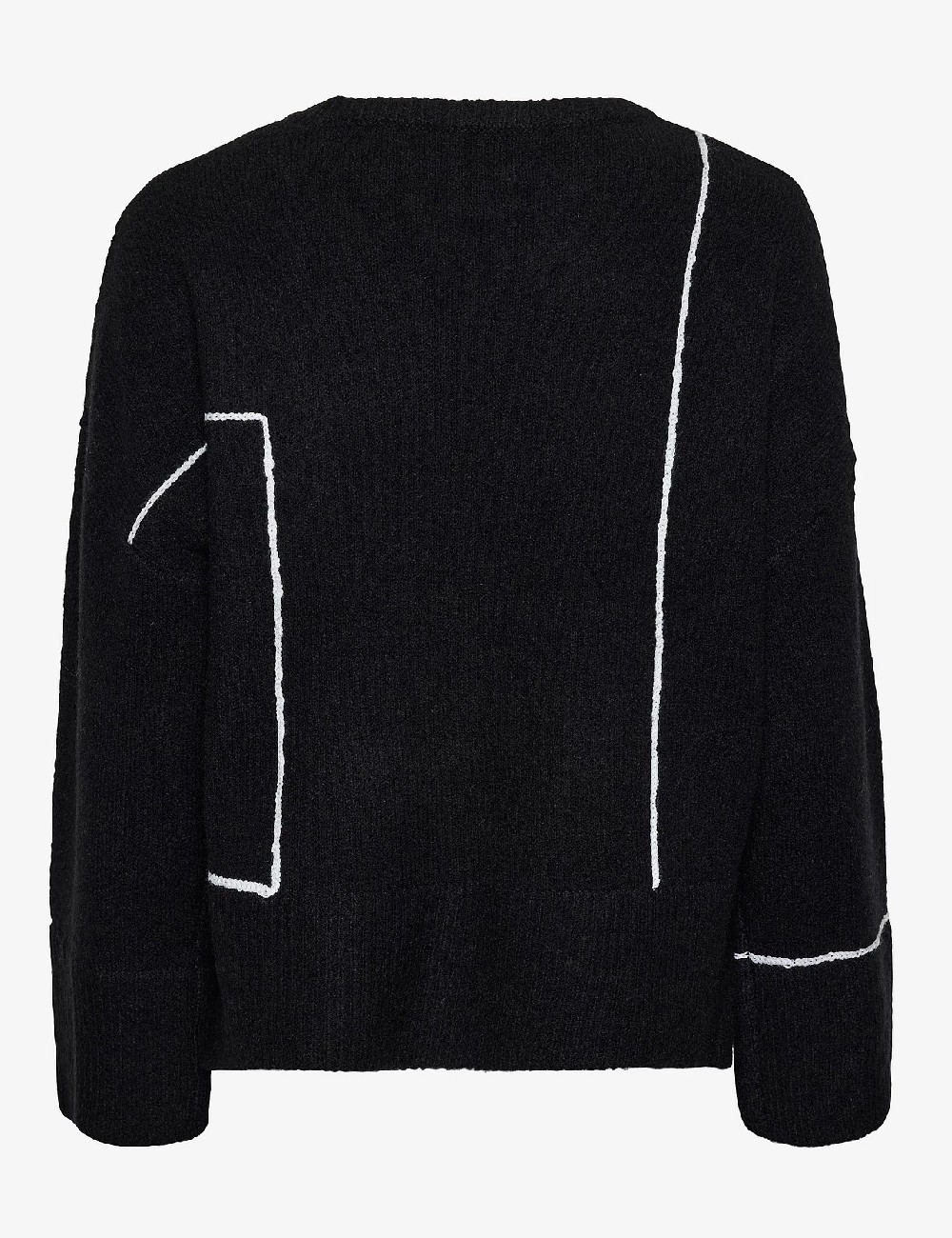Pulover Pieces, negru - 1 | YEO