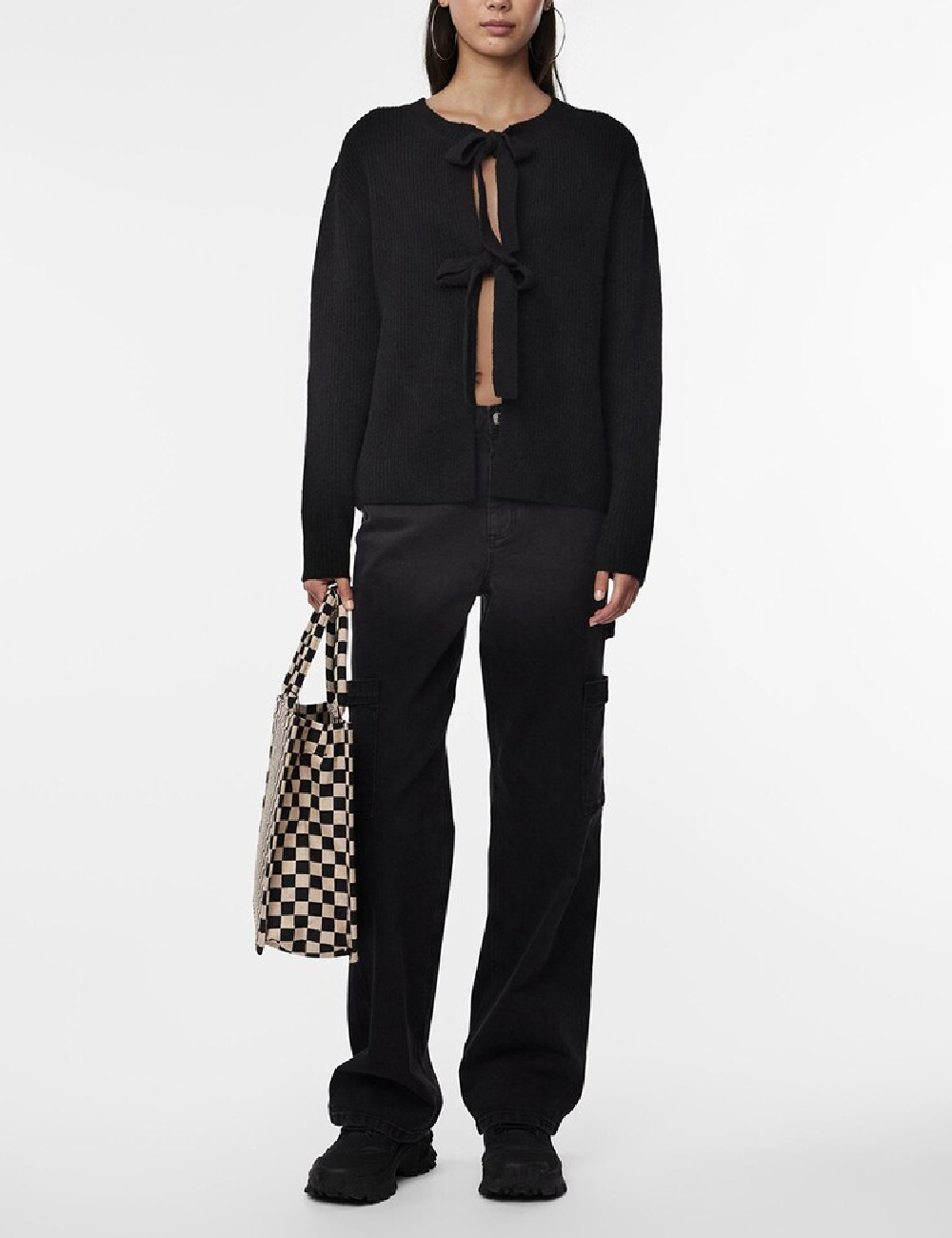 Cardigan Pieces, negru - 1 | YEO