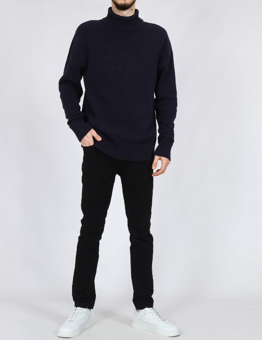 Pulover Jack&Jones, bleumarin inchis
