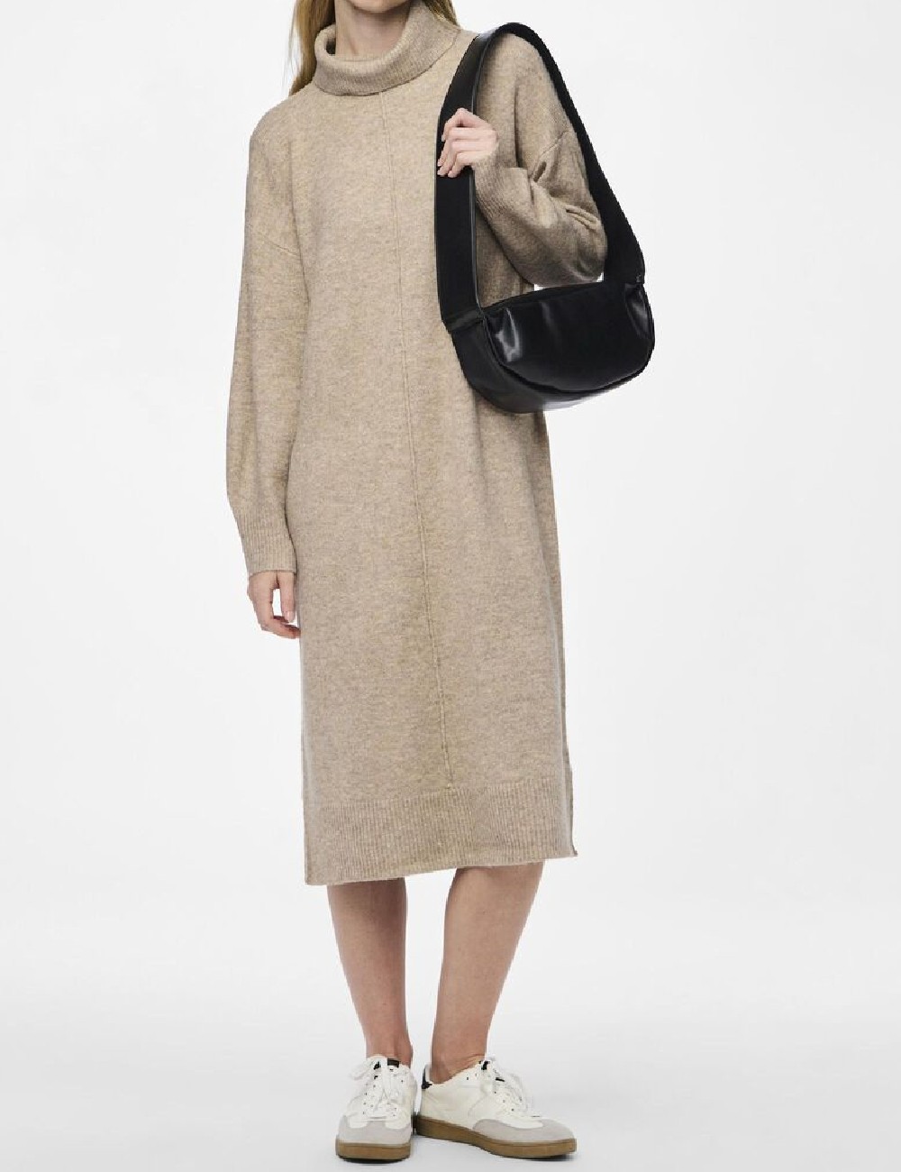 Rochie medie Pieces, crem - 1 | YEO
