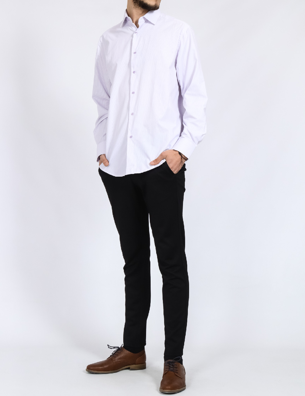 Camasa INTERTEX, alb/mov