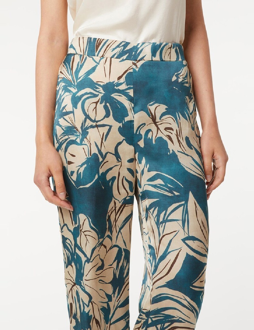 Pantaloni Oltre, albastru/crem - 1 | YEO
