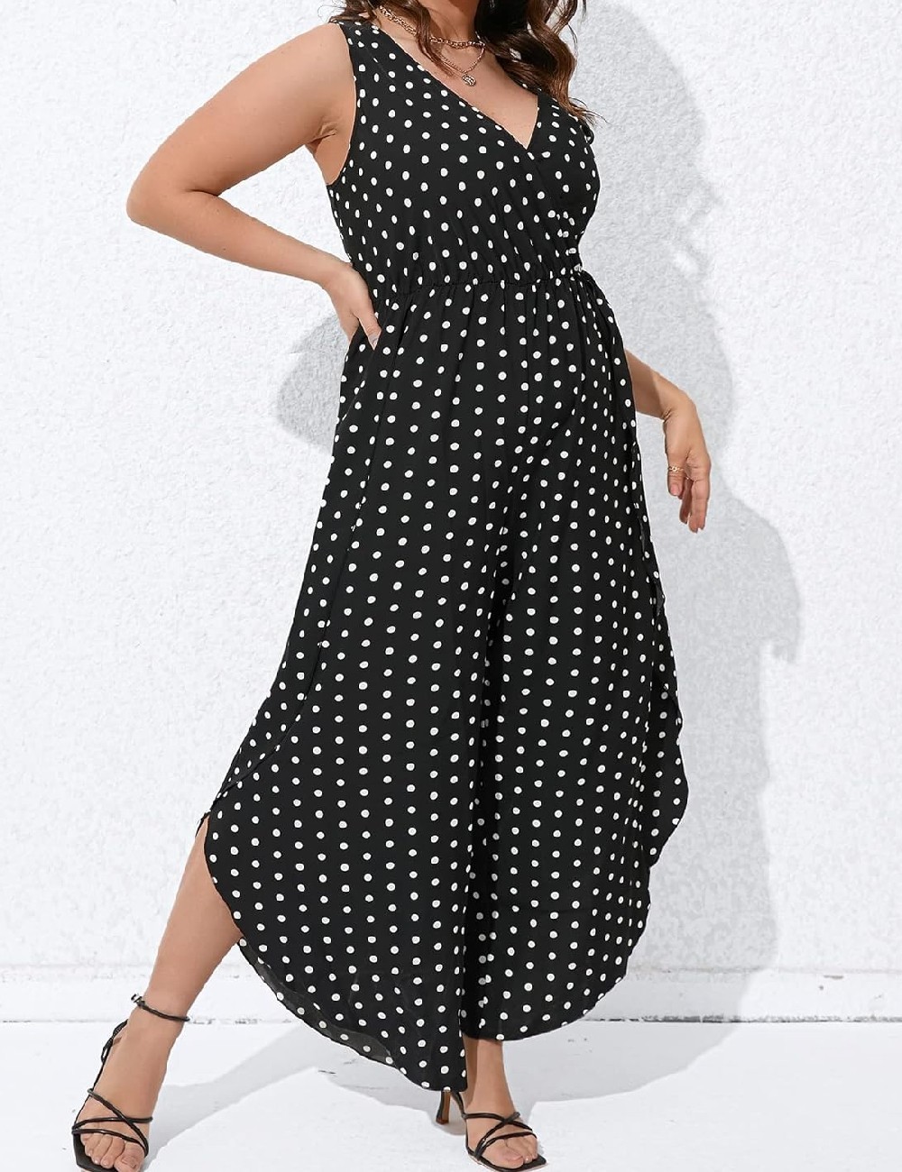 Salopeta SHEIN CURVE, alb/negru - 1 | YEO