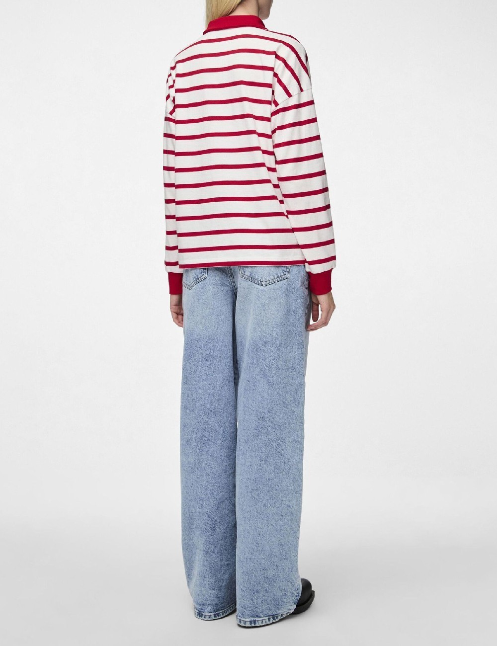 Bluza Pieces, alb/roz - 1 | YEO