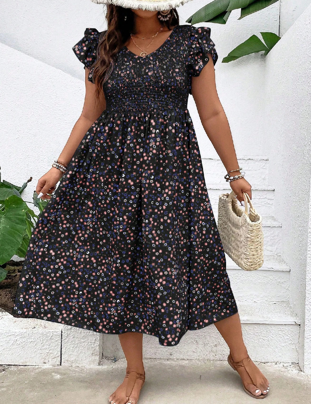 Rochie medie SHEIN CURVE, negru