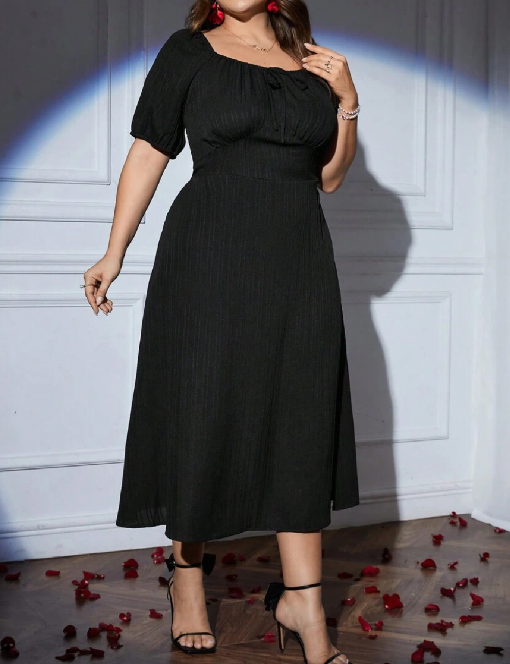 Rochie medie SHEIN CURVE, negru