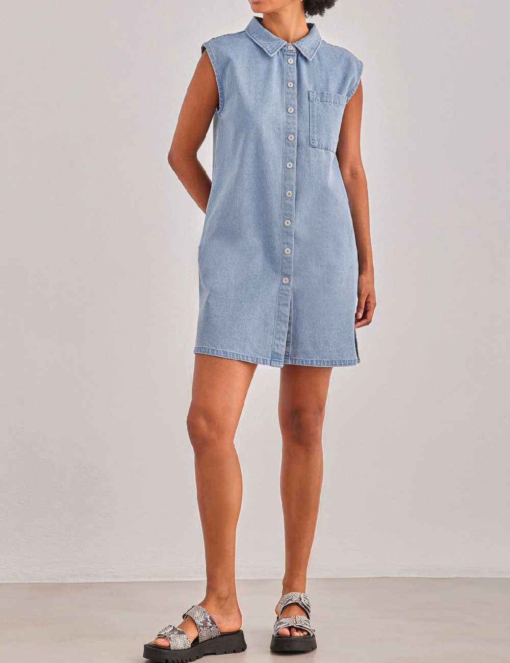Rochie scurta Pieces, albastru