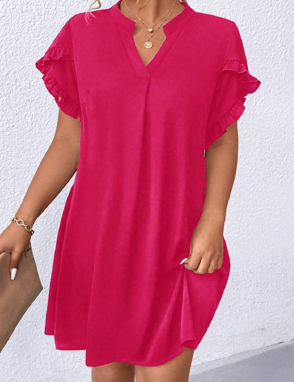 Rochie scurta SHEIN CURVE, roz