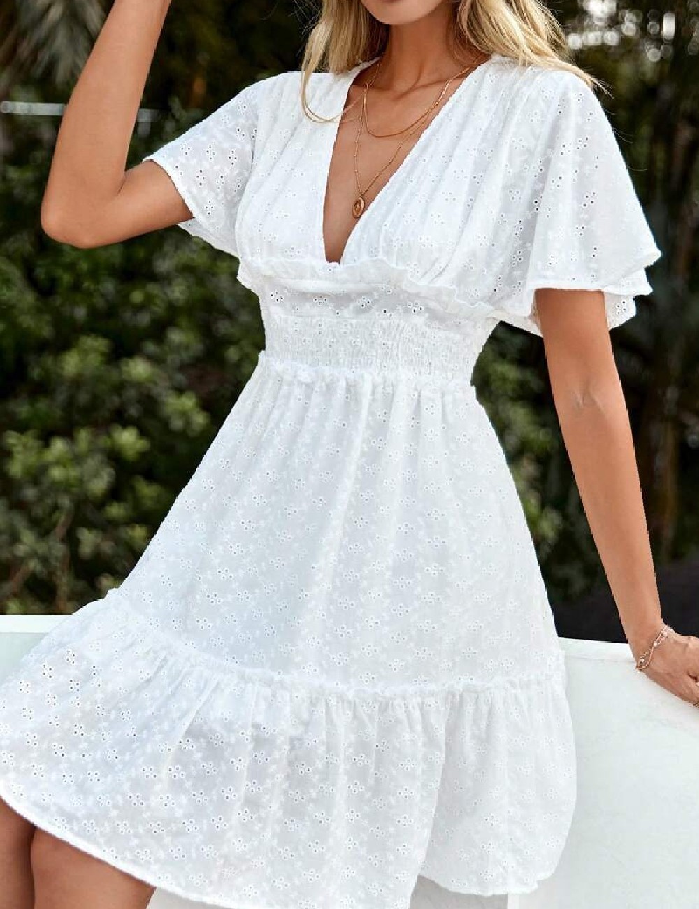 Rochie scurta SHEIN, alb - 1 | YEO