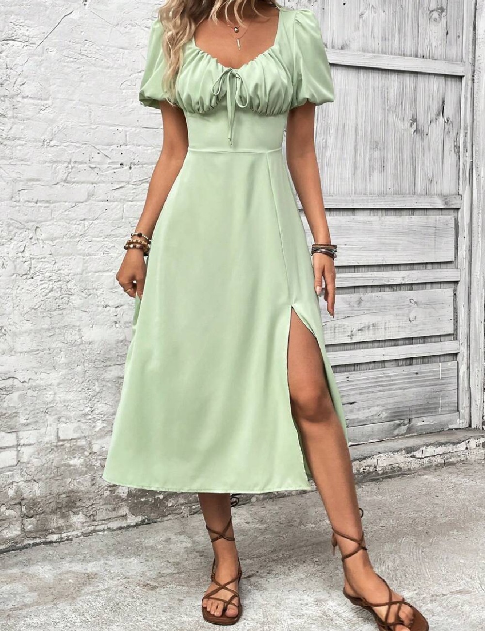 Rochie medie SHEIN, verde - 1 | YEO