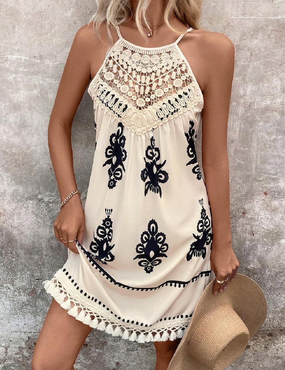 Rochie scurta SHEIN, crem