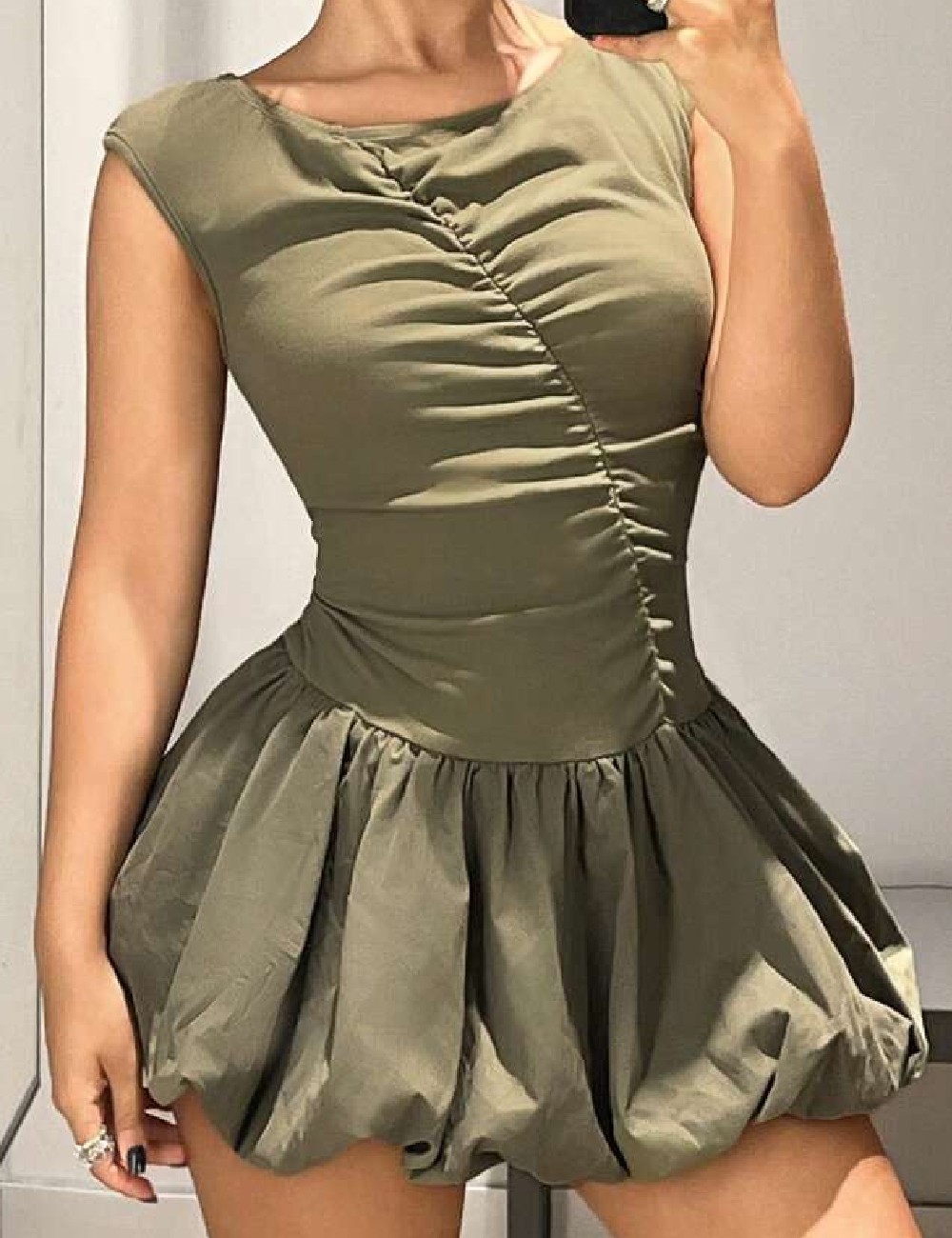 Rochie scurta SHEIN, verde - 1 | YEO