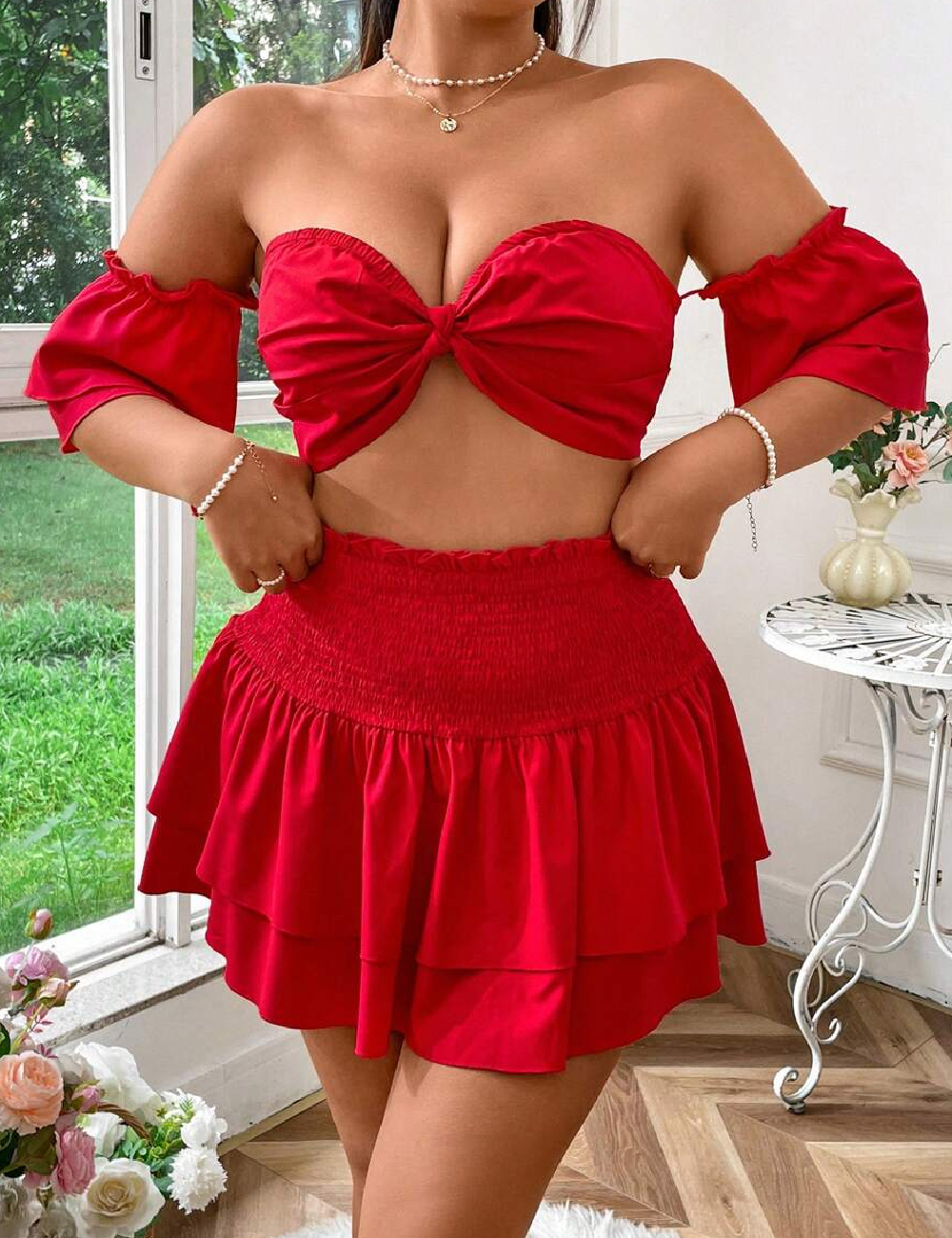 Compleu SHEIN CURVE, rosu