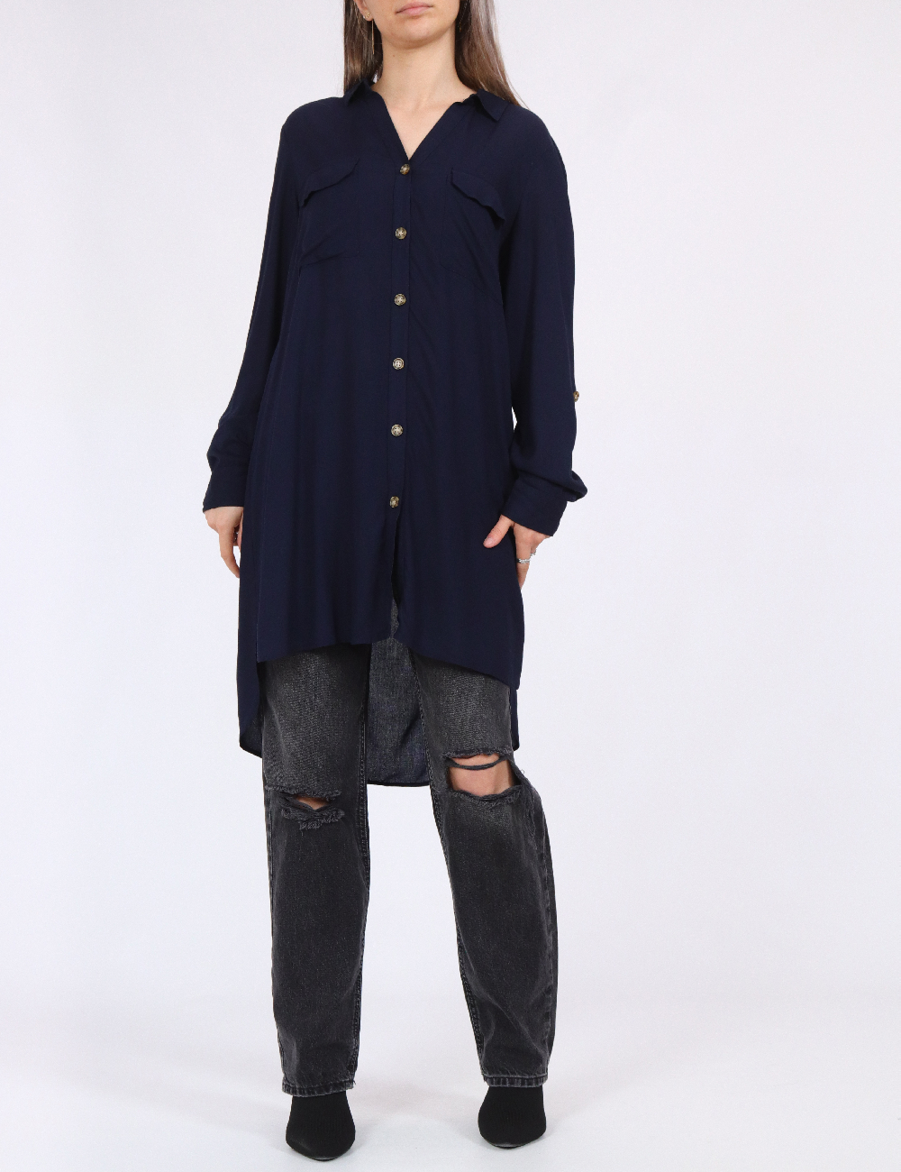 Camasa Vero Moda, bleumarin inchis