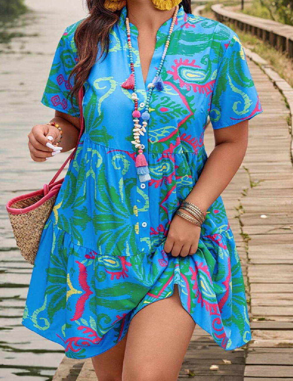 Rochie scurta SHEIN CURVE, albastru