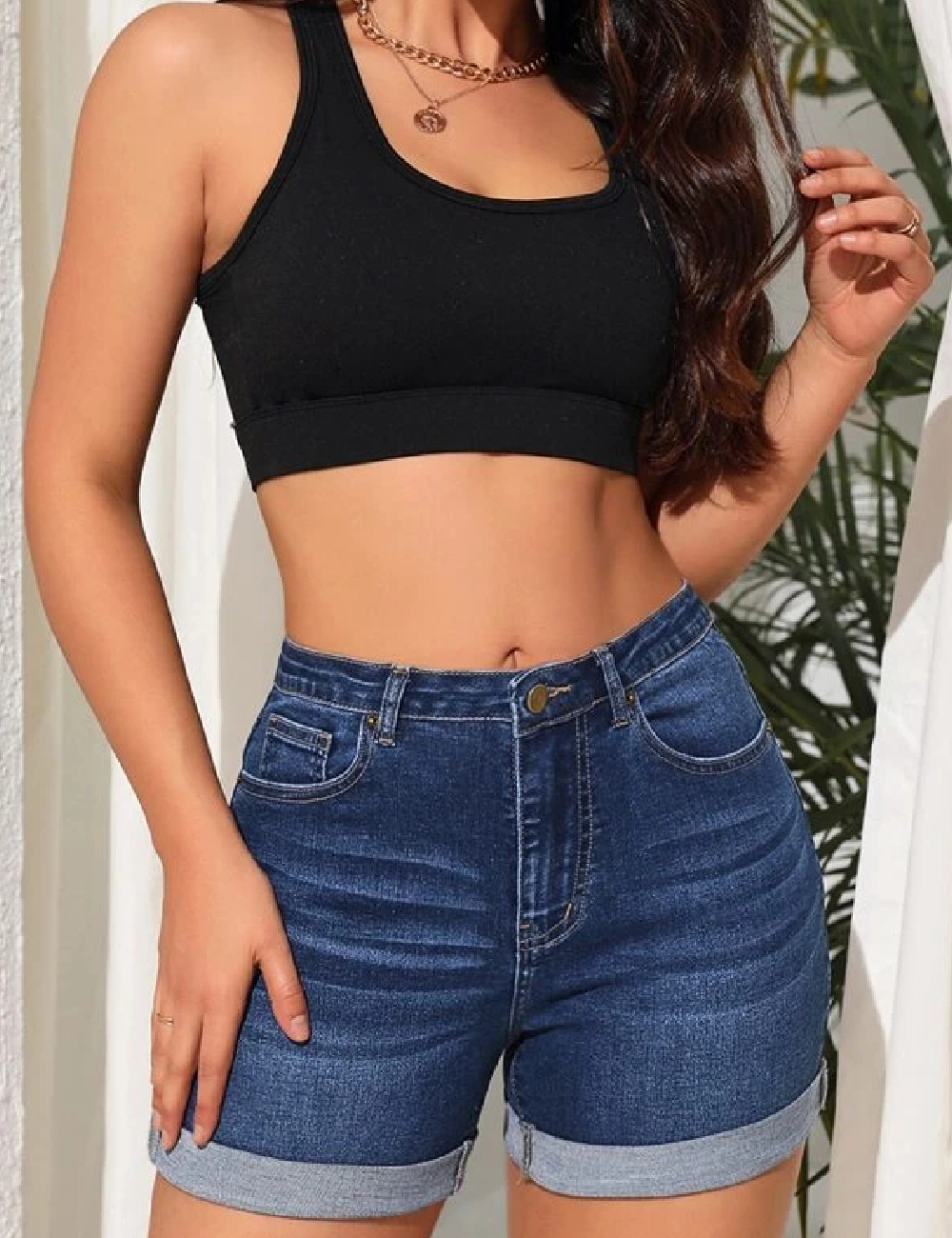 Pantaloni scurti SHEIN, albastru