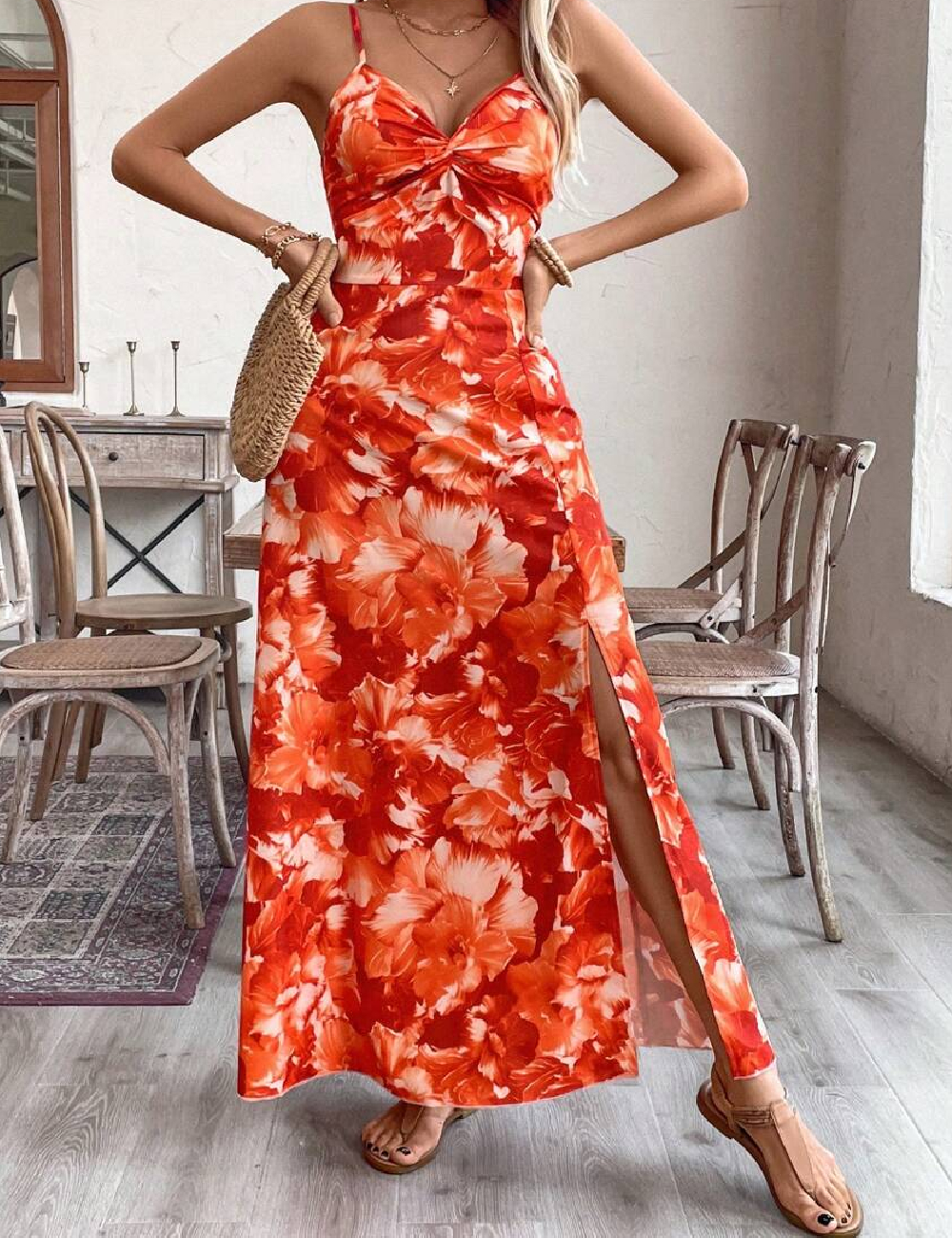 Rochie lunga SHEIN, portocaliu