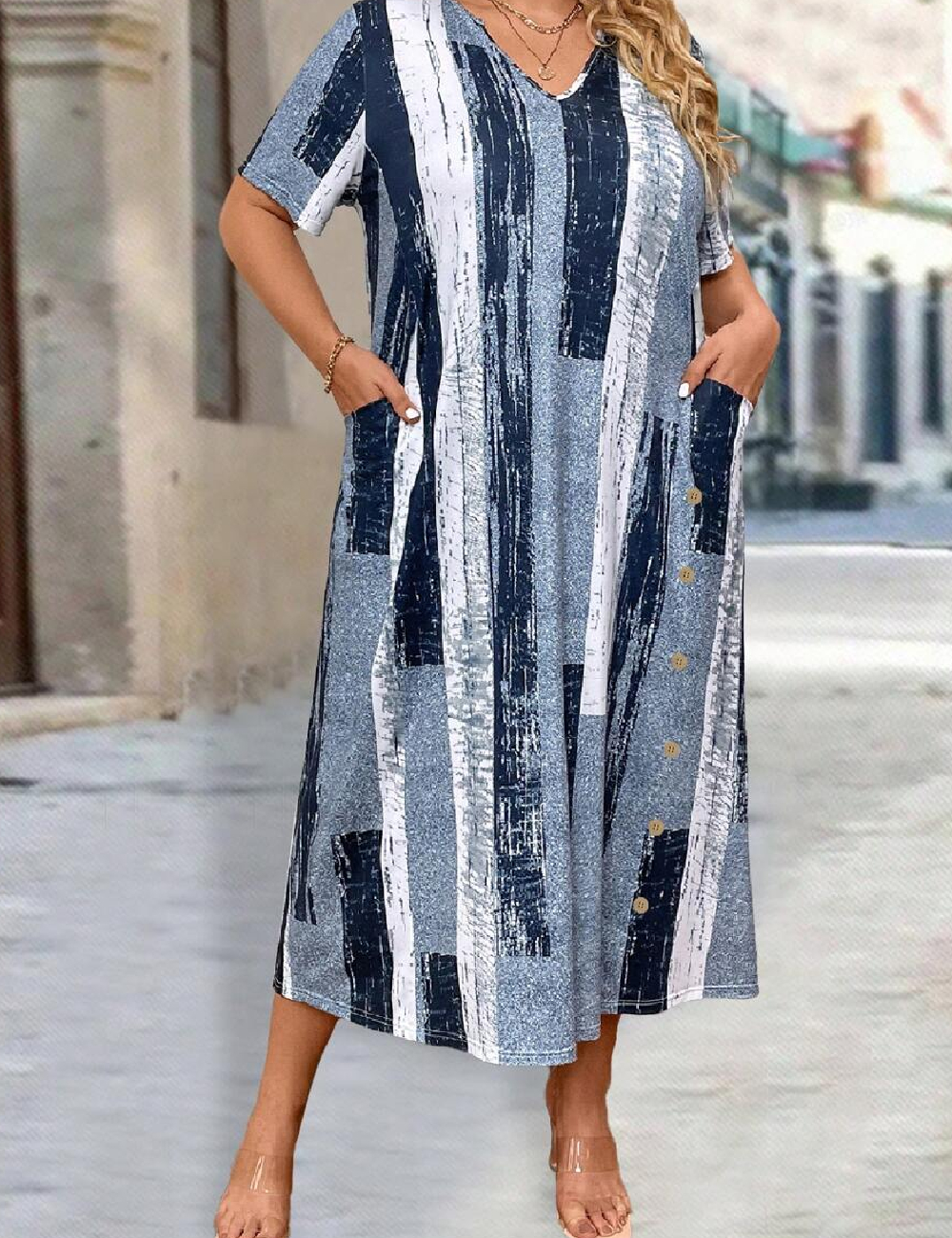 Rochie lunga SHEIN CURVE, albastru
