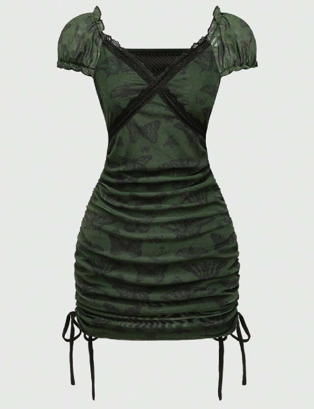 Rochie scurta Romwe, verde