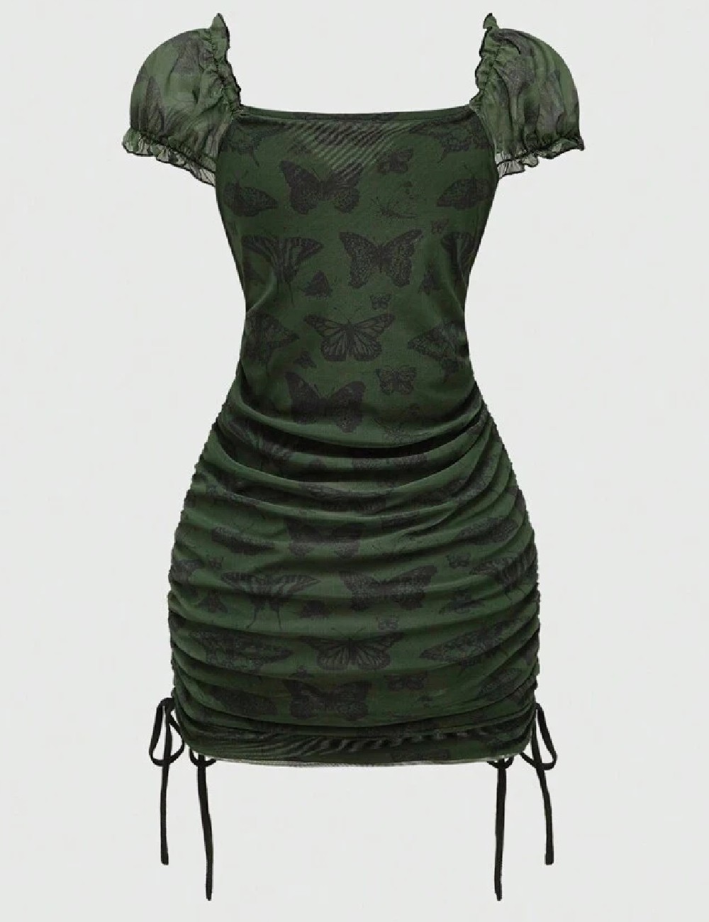 Rochie scurta Romwe, verde - 1 | YEO