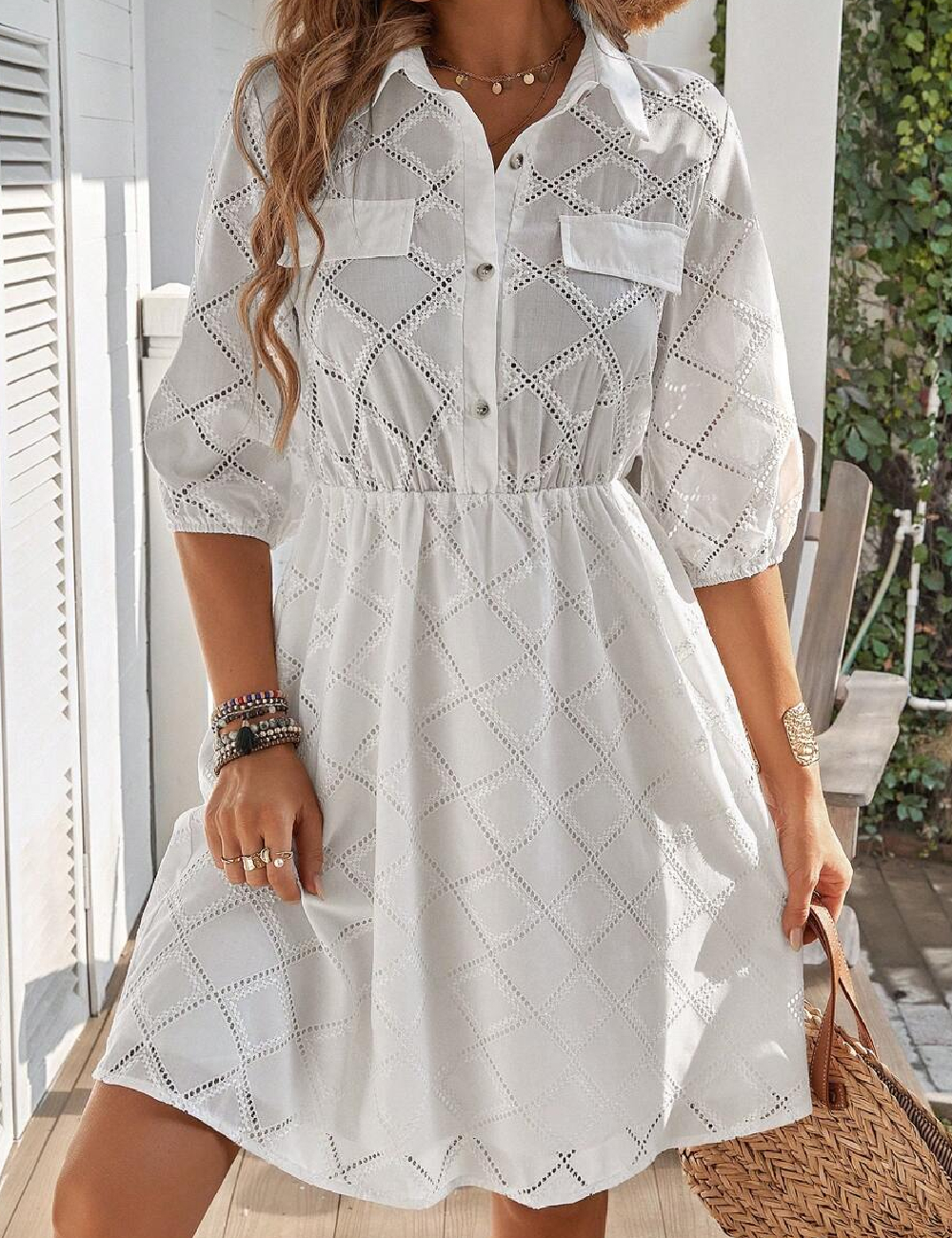 Rochie scurta SHEIN, alb