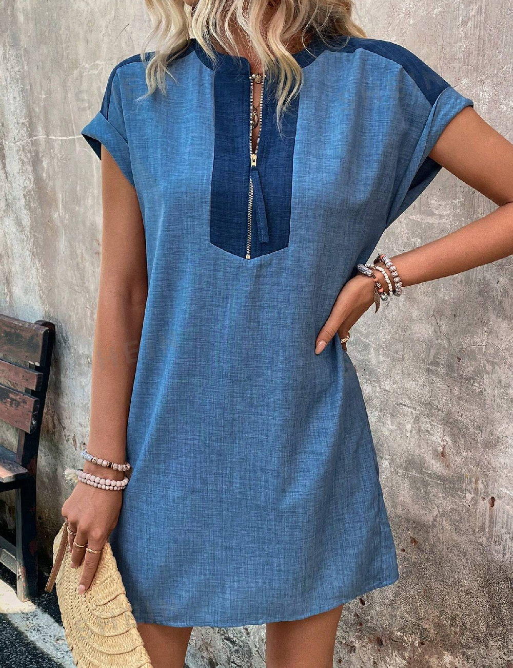 Rochie scurta SHEIN, albastru