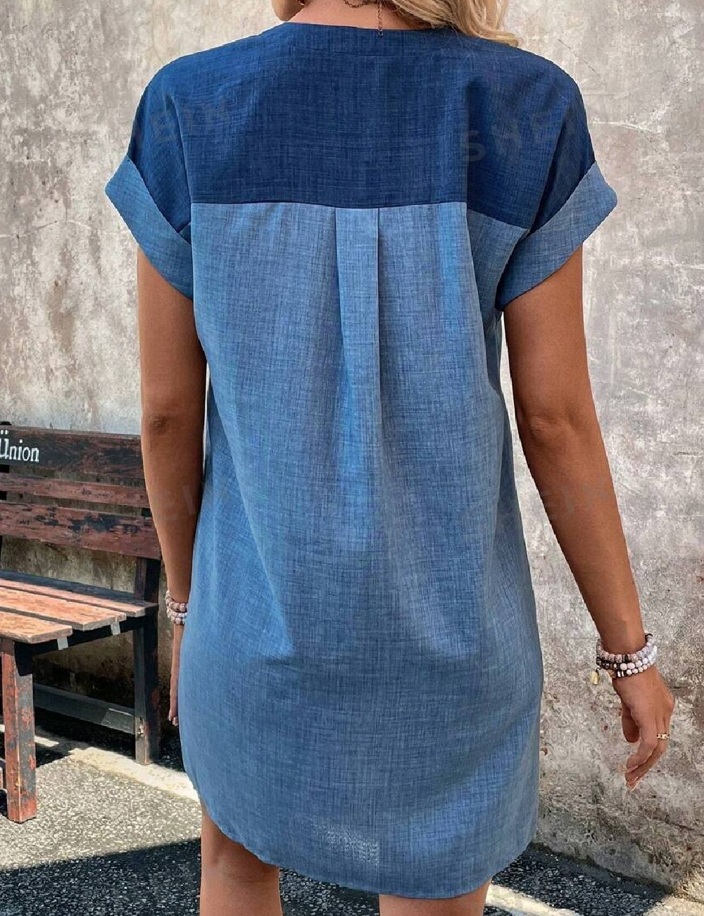 Rochie scurta SHEIN, albastru - 1 | YEO