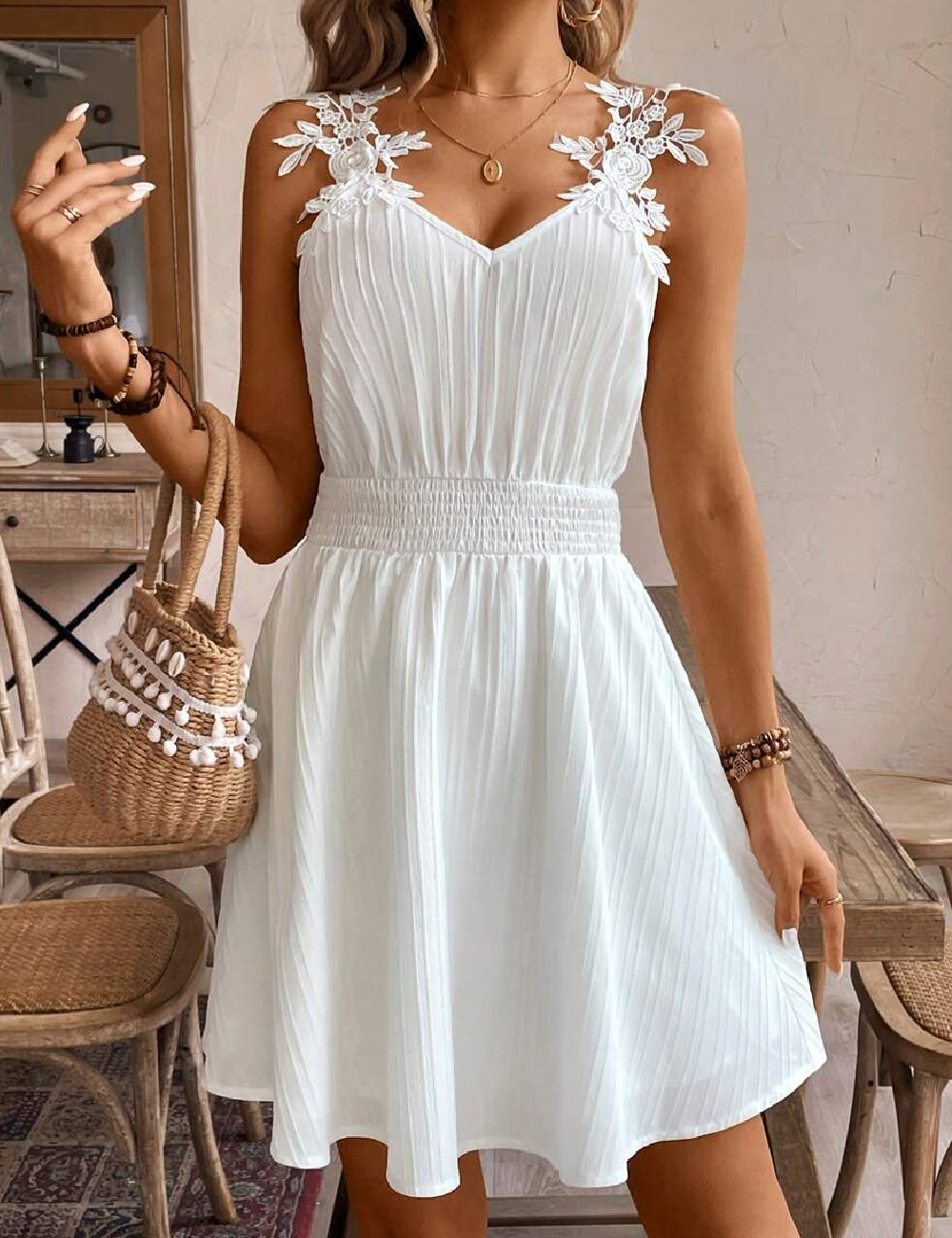 Rochie scurta SHEIN, alb