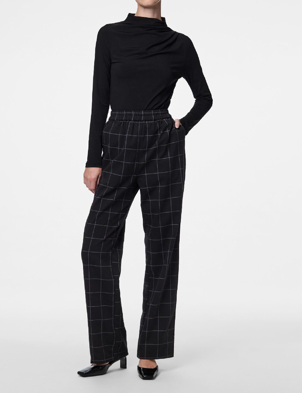 Pantaloni Pieces, negru - 1 | YEO