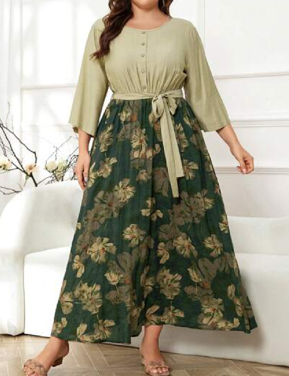 Rochie lunga SHEIN CURVE, verde