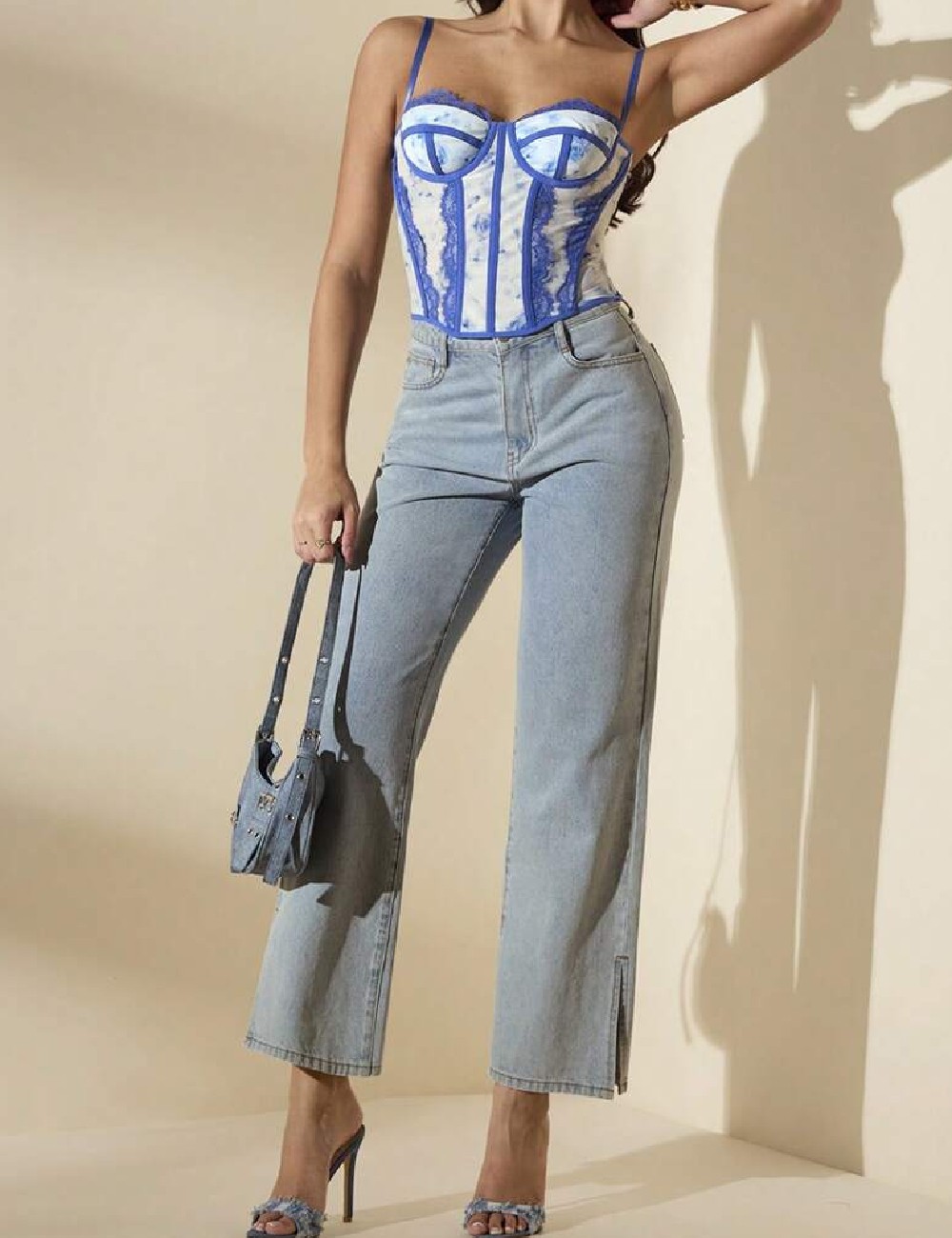 Top SHEIN, albastru - 1 | YEO
