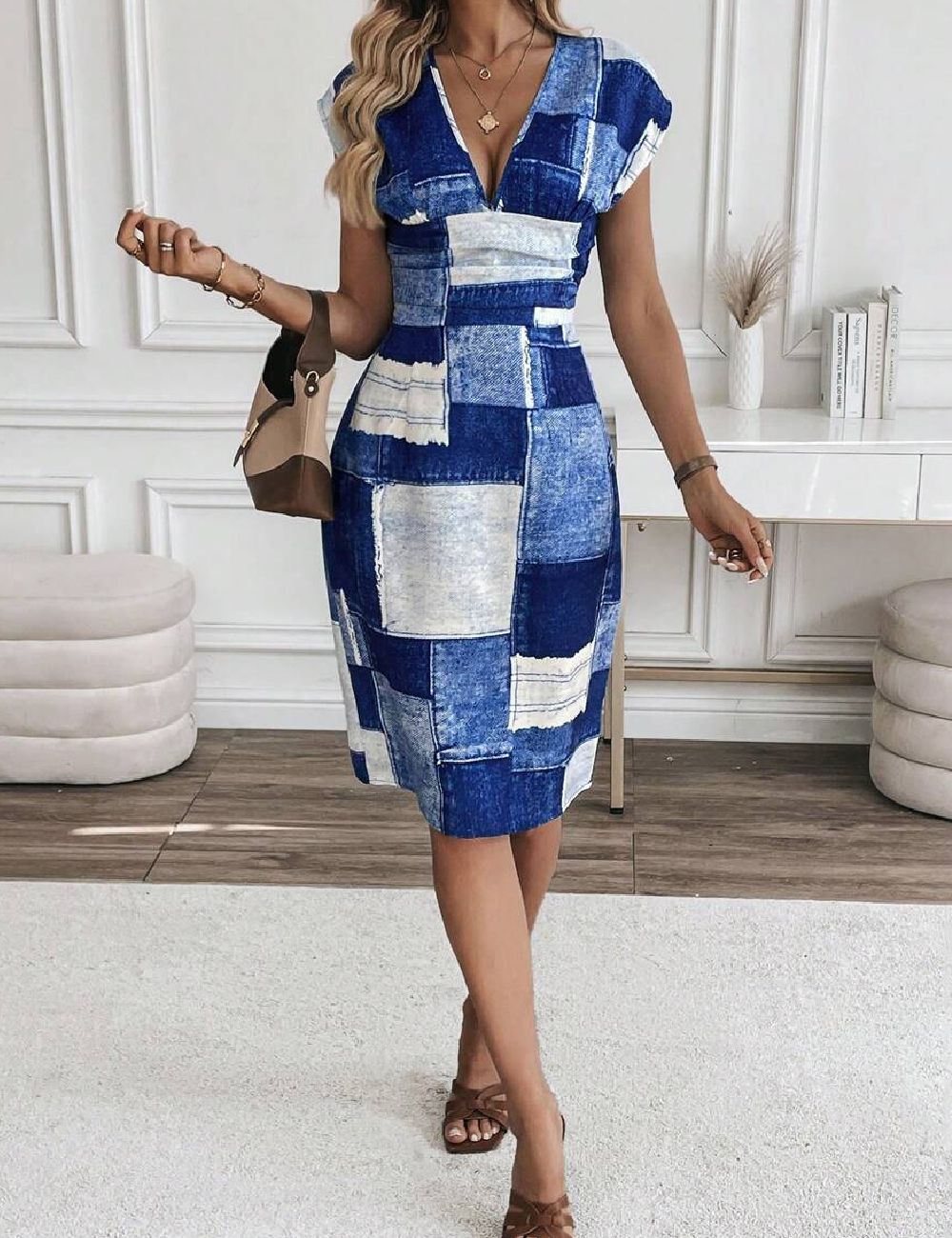 Rochie medie SHEIN, albastru